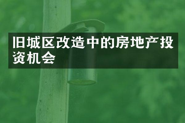 旧城区改造中的房地产投资机会