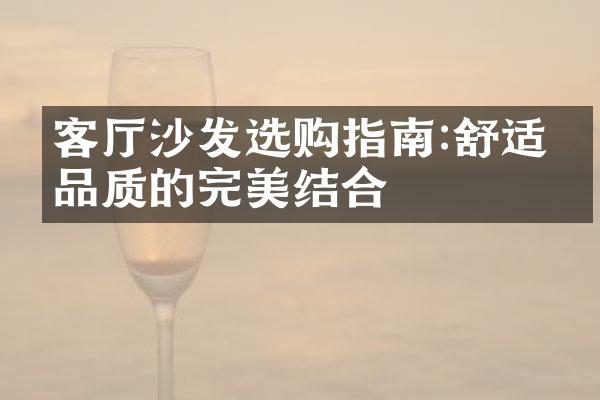 客厅沙发选购指南:舒适与品质的完美结合