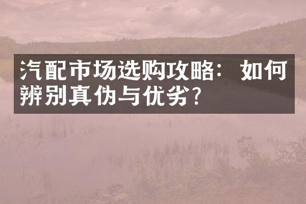 汽配市场选购攻略：如何辨别真伪与优劣？