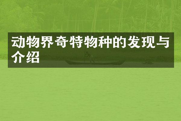 动物界奇特物种的发现与介绍