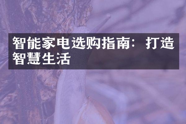 智能家电选购指南：打造智慧生活