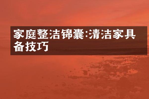 家庭整洁锦囊:清洁家具必备技巧