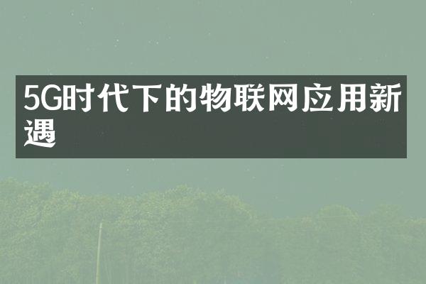 5G时代下的物联网应用新机遇