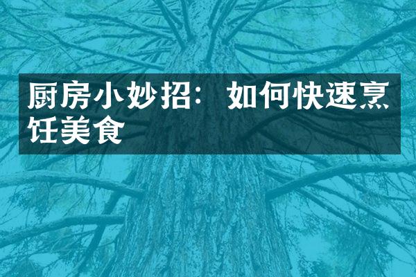 厨房小妙招：如何快速烹饪美食