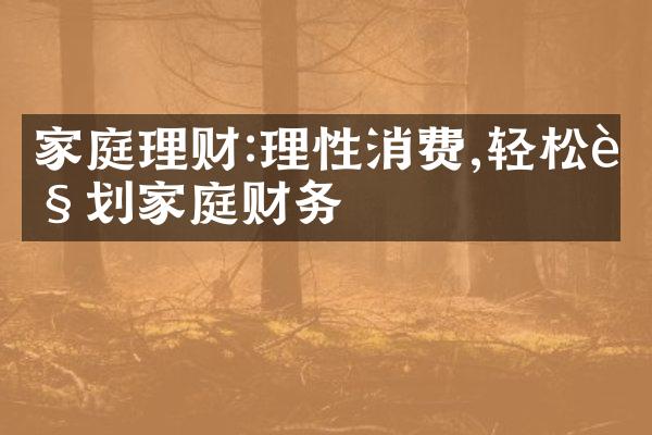 家庭理财:理性消费,轻松规划家庭财务