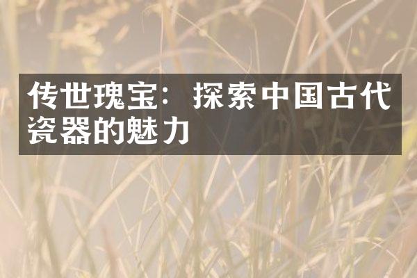 传世瑰宝：探索中国古代瓷器的魅力
