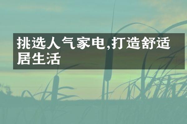 挑选人气家电,打造舒适家居生活
