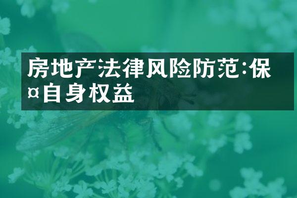 房地产法律风险防范:保护自身权益