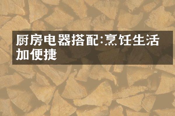 厨房电器搭配:烹饪生活更加便捷