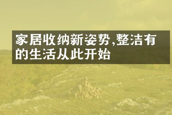 家居收纳新姿势,整洁有序的生活从此开始
