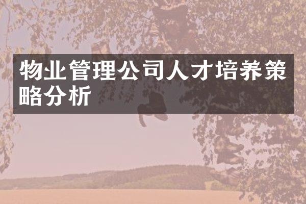 物业管理公司人才培养策略分析