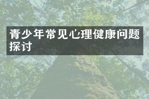青少年常见心理健康问题探讨