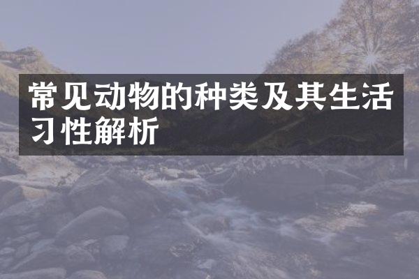 常见动物的种类及其生活习性解析