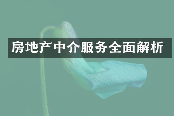 房地产中介服务全面解析
