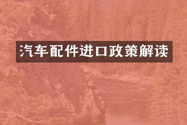 汽车配件进口政策解读