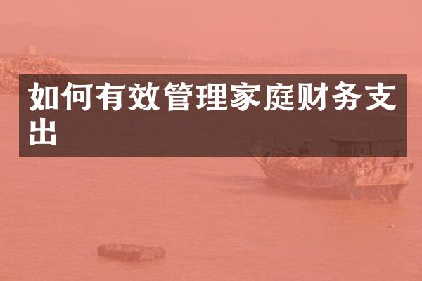 如何有效管理家庭财务支出
