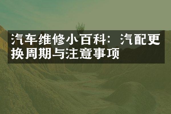 汽车维修小百科：汽配更换周期与注意事项