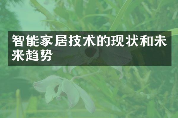 智能家居技术的现状和未来趋势
