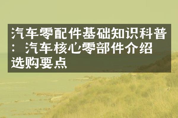 汽车零配件基础知识科普：汽车核心零部件介绍与选购要点