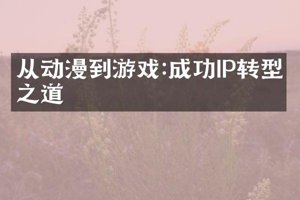 从动漫到游戏:成功IP转型之道