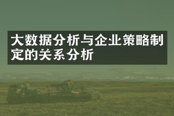 大数据分析与企业策略制定的关系分析