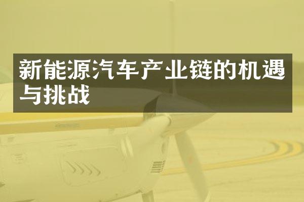 新能源汽车产业链的机遇与挑战