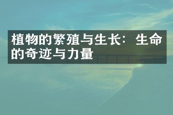 植物的繁殖与生长：生命的奇迹与力量