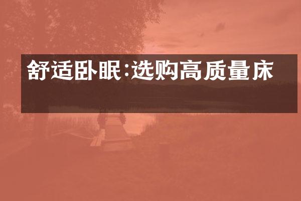 舒适卧眠:选购高质量床垫