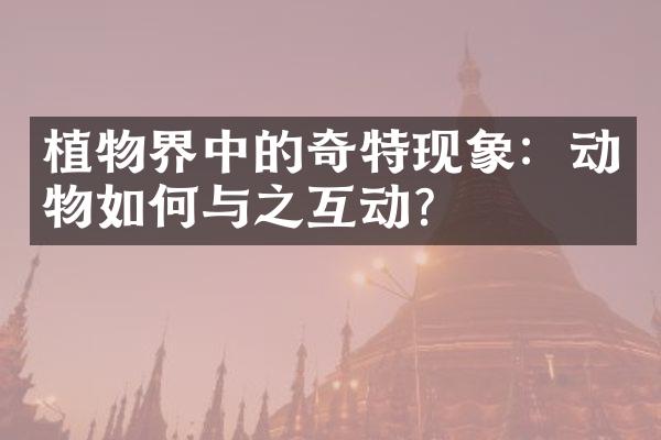 植物界中的奇特现象：动物如何与之互动？