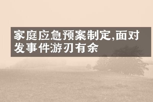 家庭应急预案制定,面对突发事件游刃有余