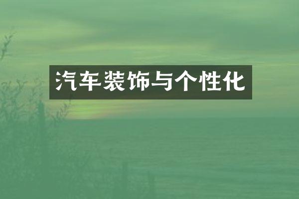 汽车装饰与个性化