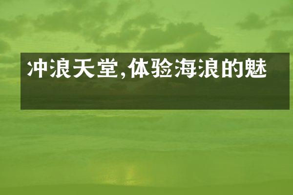 冲浪天堂,体验海浪的魅力