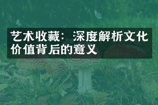 艺术收藏：深度解析文化价值背后的意义