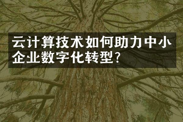 云计算技术如何助力中小企业数字化转型?