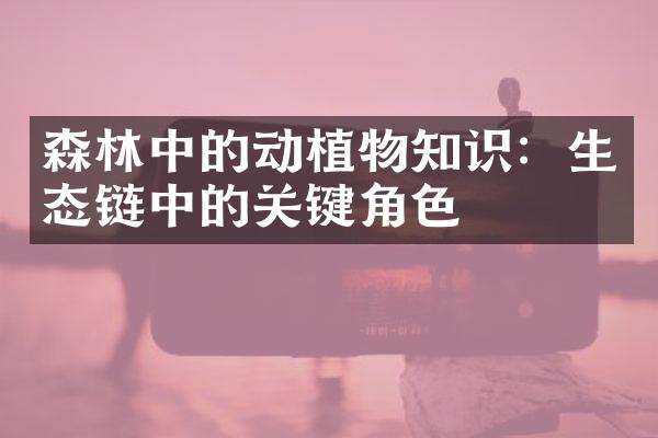 森林中的动植物知识：生态链中的关键角色