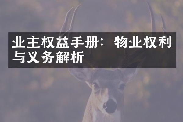 业主权益手册：物业权利与义务解析