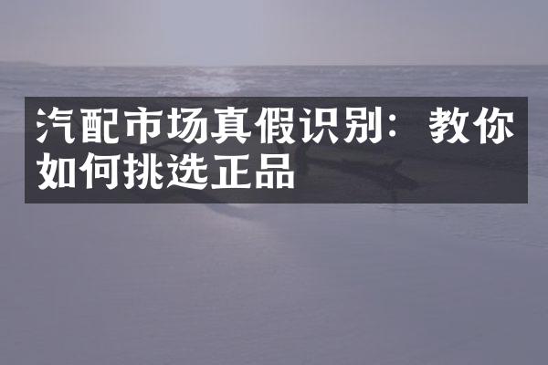 汽配市场真假识别：教你如何挑选正品