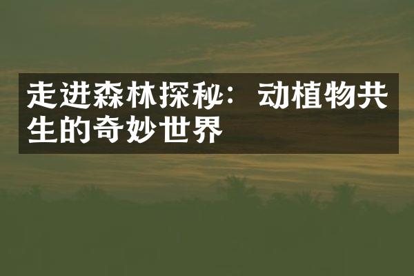 走进森林探秘：动植物共生的奇妙世界