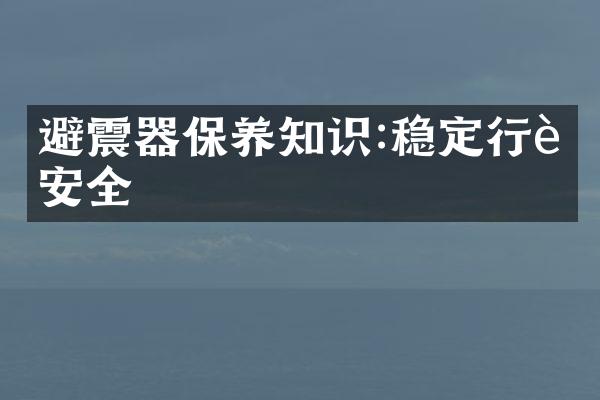 避震器保养知识:稳定行车安全