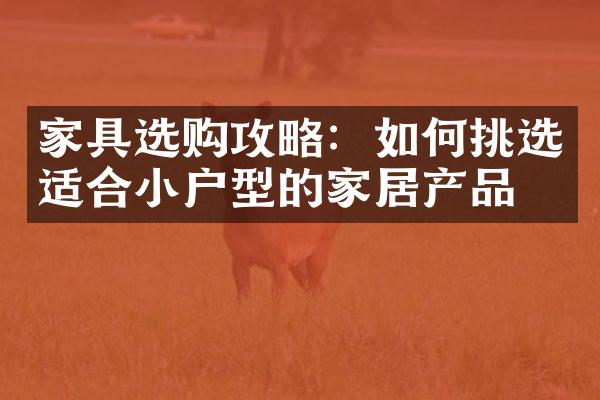 家具选购攻略：如何挑选适合小户型的家居产品