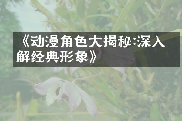 《动漫角色大揭秘:深入了解经典形象》