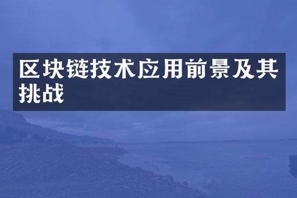 区块链技术应用前景及其挑战