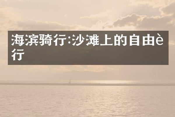 海滨骑行:沙滩上的自由航行