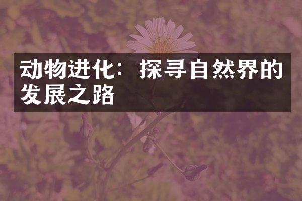 动物进化：探寻自然界的发展之路