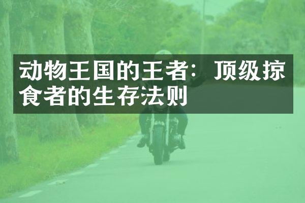 动物王国的王者：顶级掠食者的生存法则