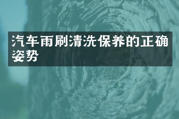 汽车雨刷清洗保养的正确姿势