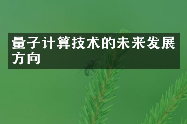 量子计算技术的未来发展方向