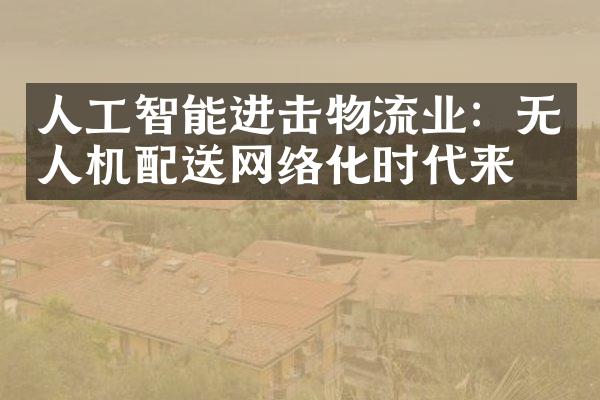 人工智能进击物流业：无人机配送网络化时代来临
