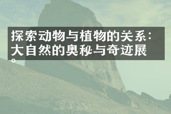 探索动物与植物的关系：大自然的奥秘与奇迹展现
