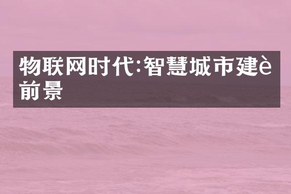 物联网时代:智慧城市建设前景